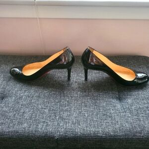 Louboutin Black Patent Leather Elegant Women's Heels